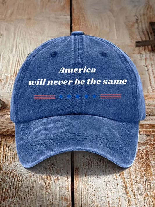 Unisex Punkt zwrotny USA Trump Charlie Kirk Pamiątkowy nadruk Kapelusz Slouch