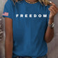 Damska pamiątkowa koszulka z nadrukiem z amerykańską flagą wolności