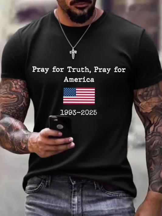 Męska koszulka pamiątkowa Charlie Kirk Turning Point USA Trump