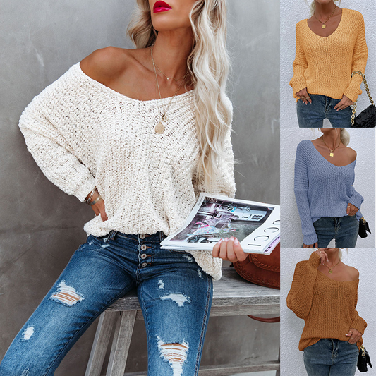 ✨Damski sweter z odkrytymi ramionami Luźny, lekki sweter rozpinany Top