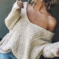 ✨Damski sweter z odkrytymi ramionami Luźny, lekki sweter rozpinany Top