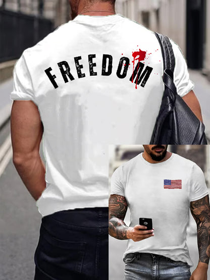 Męska koszulka pamiątkowa z nadrukiem w stylu vintage Charlie Kirk American Flag