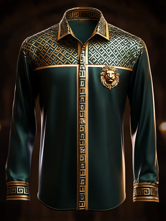 Męska biznesowa luksusowa koszula z długim rękawem w stylu biznesowym