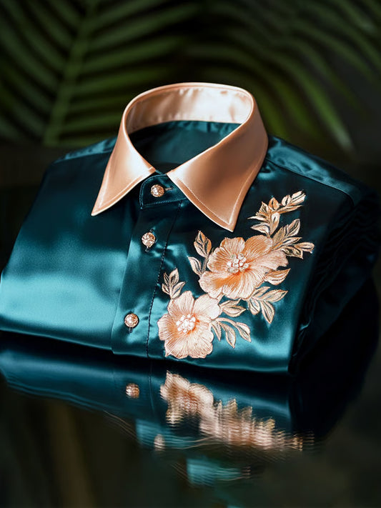 Męska biznesowa luksusowa koszula z długim rękawem w stylu biznesowym