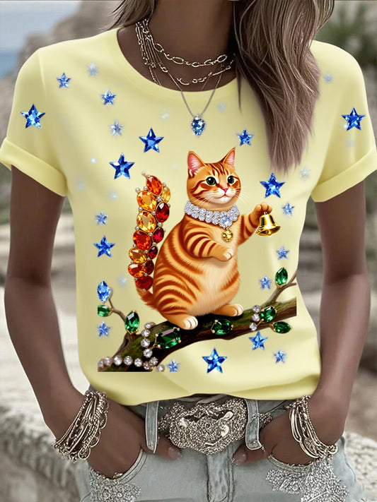 Damska wstążka z rakiem piersi bawełniana koszulka z nadrukiem zwierzęcym