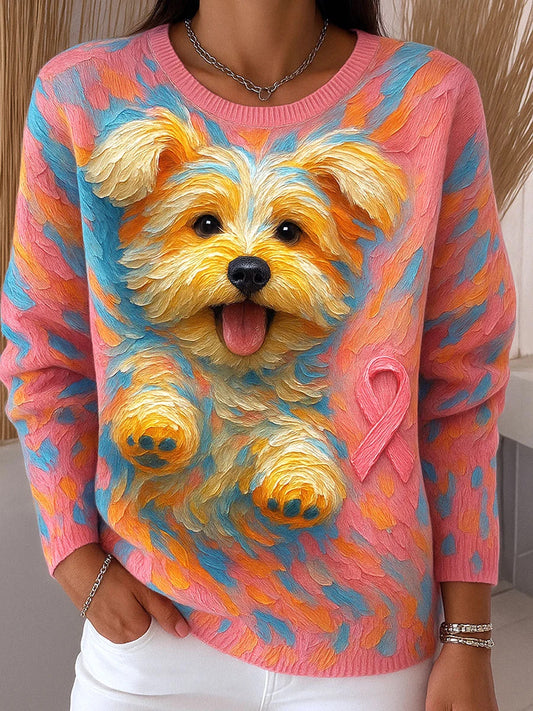 Damski artystyczny top z nadrukiem zwierzęcym Comfort z krótkim rękawem