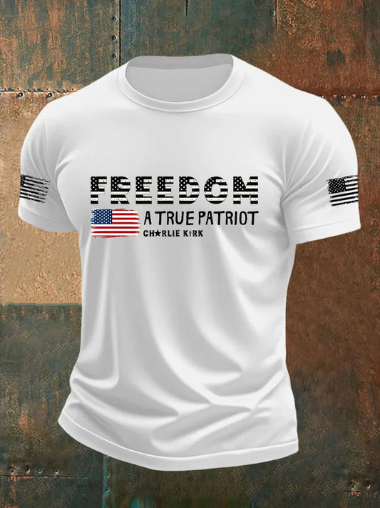 Męska koszulka pamiątkowa Charlie Kirk Turning Point USA Trump