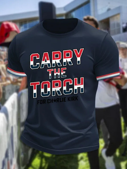 Męska koszulka pamiątkowa Charlie Kirk Turning Point USA Trump