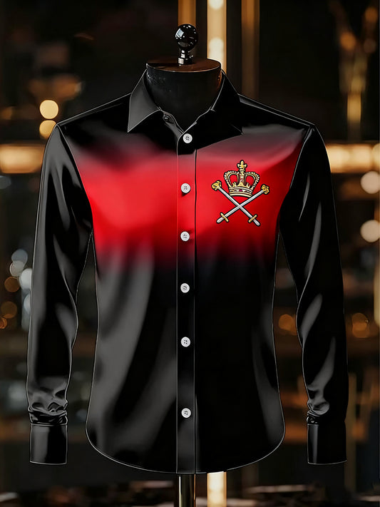 Męska biznesowa luksusowa koszula z długim rękawem w stylu biznesowym