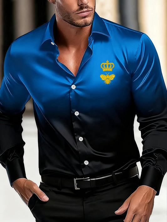 Męska biznesowa luksusowa koszula z długim rękawem w stylu biznesowym