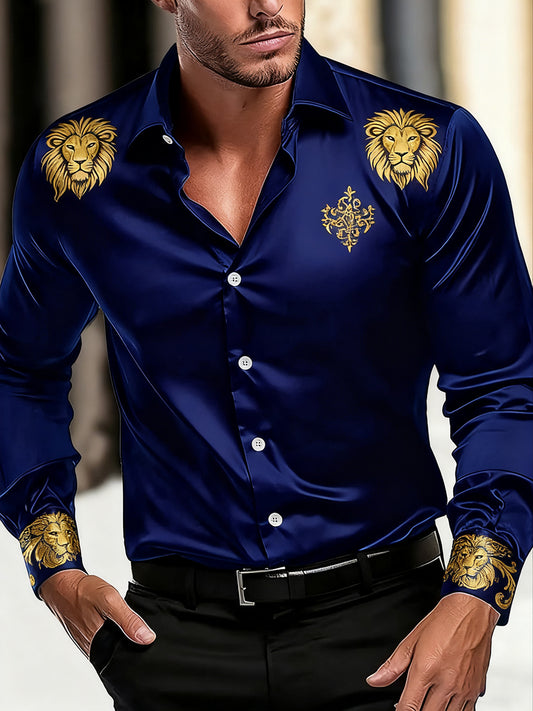 Męska biznesowa luksusowa koszula z długim rękawem w stylu biznesowym