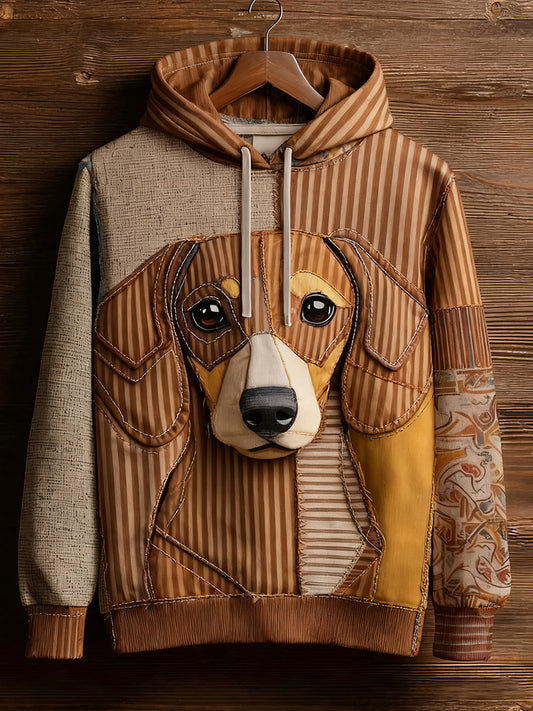 Unisex Animal Art Print Casual Vintage Bluza z kapturem