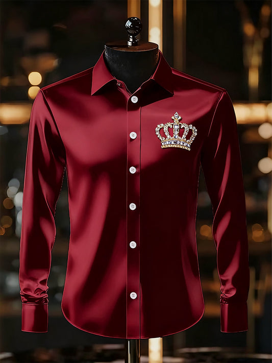 Męska biznesowa luksusowa koszula z długim rękawem w stylu biznesowym