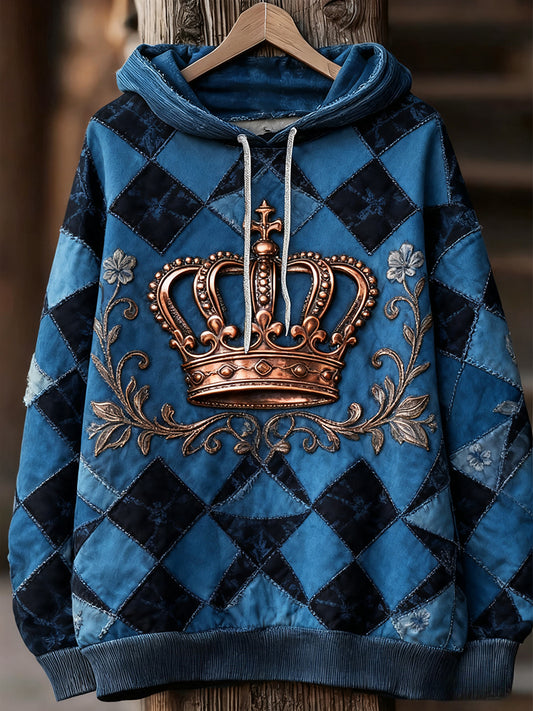 Unisex Animal Art Print Casual Vintage Bluza z kapturem