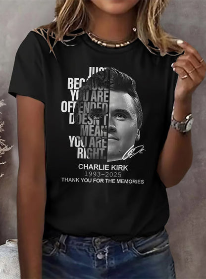 Damskie Vintage Freedom American Casual Pamiątkowy krótki rękaw