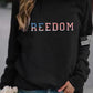 Damska swobodna bluza z nadrukiem amerykańskiej flagi „ Wolność nie jest darmowa”
