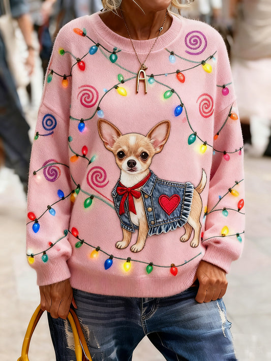 Damski sweter z dzianiny w stylu vintage