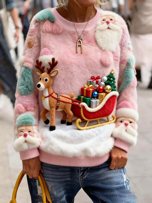 Damski sweter z dzianiny w stylu vintage