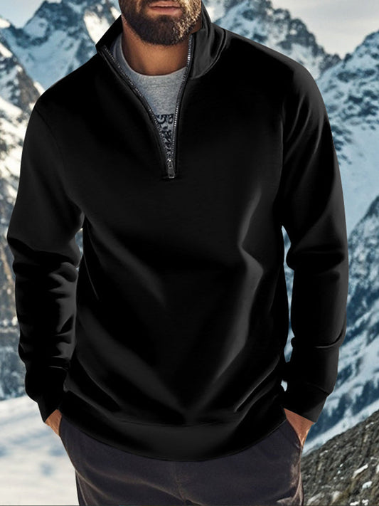 Męska pluszowa bluza z zamkiem błyskawicznym w stylu retro