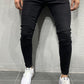 Męskie nieformalne, elastyczne dżinsy w jednolitym kolorze
