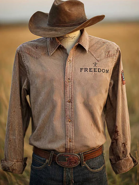 Męska koszula w stylu vintage „ Wolność nie jest darmowa ”R.I.P Charlie Kirk