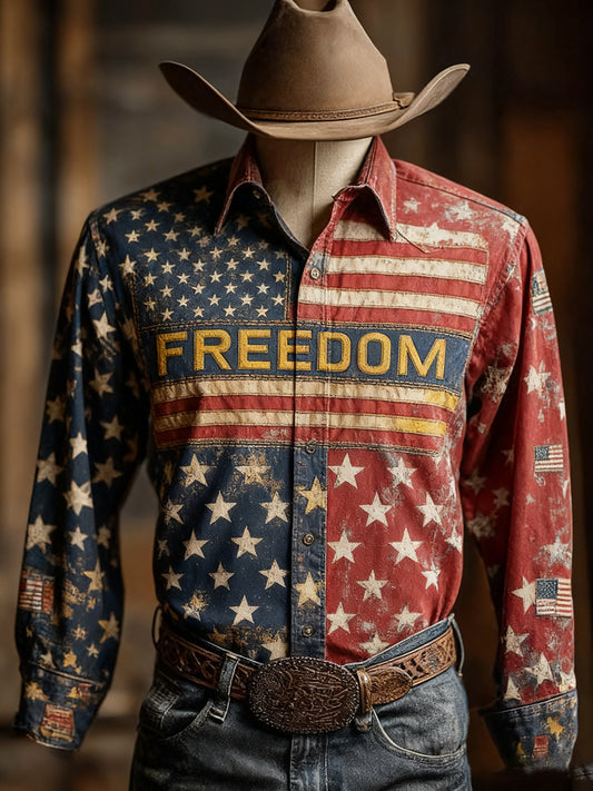 Męska koszula w stylu vintage „ Wolność nie jest darmowa ”R.I.P Charlie Kirk