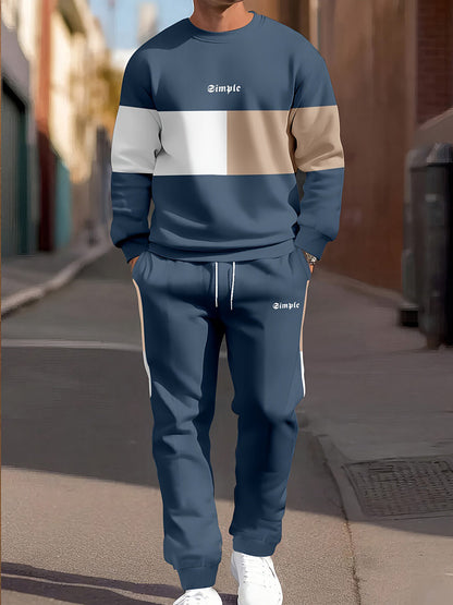 Męski kombinezon z nadrukiem biznesowym w stylu retro