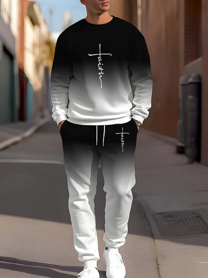 Męski kombinezon z nadrukiem biznesowym w stylu retro