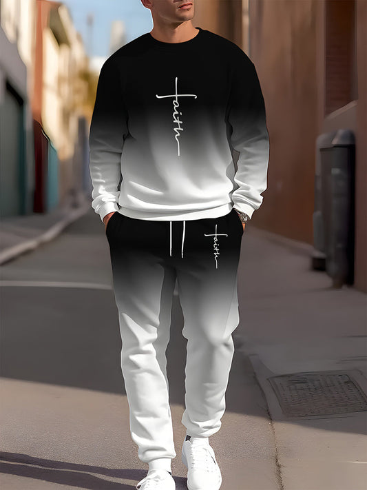 Męski kombinezon z nadrukiem biznesowym w stylu retro