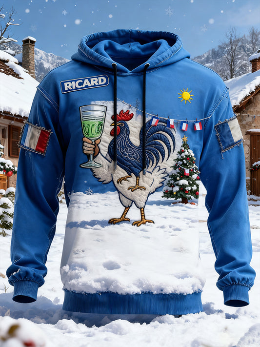 Męska klasyczna francuska flaga Ricard w trudnej sytuacji Casual Bluza z kapturem