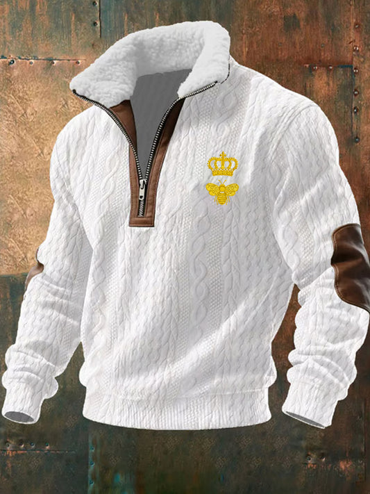 Męska retro biznesowa, na co dzień, pogrubiona bluza