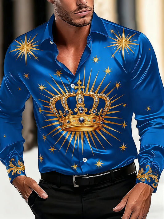 Męska biznesowa luksusowa koszula z długim rękawem w stylu biznesowym