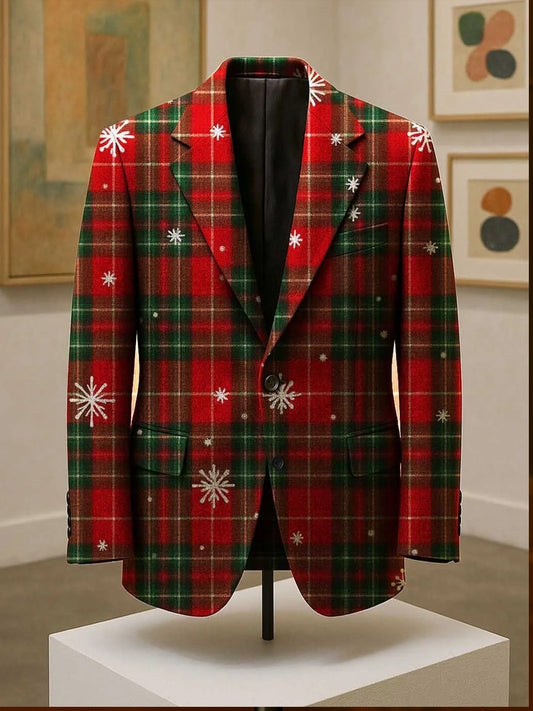 Męska kurtka w stylu retro biznes na Boże Narodzenie w stylu casual