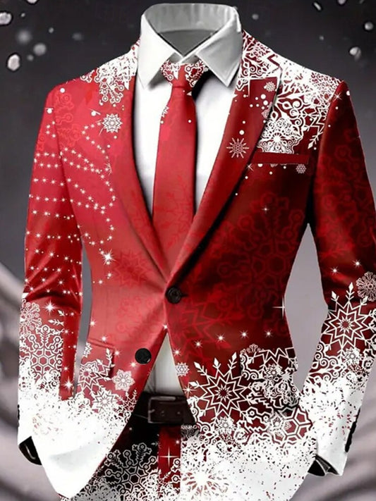 Męska kurtka w stylu retro biznes na Boże Narodzenie w stylu casual