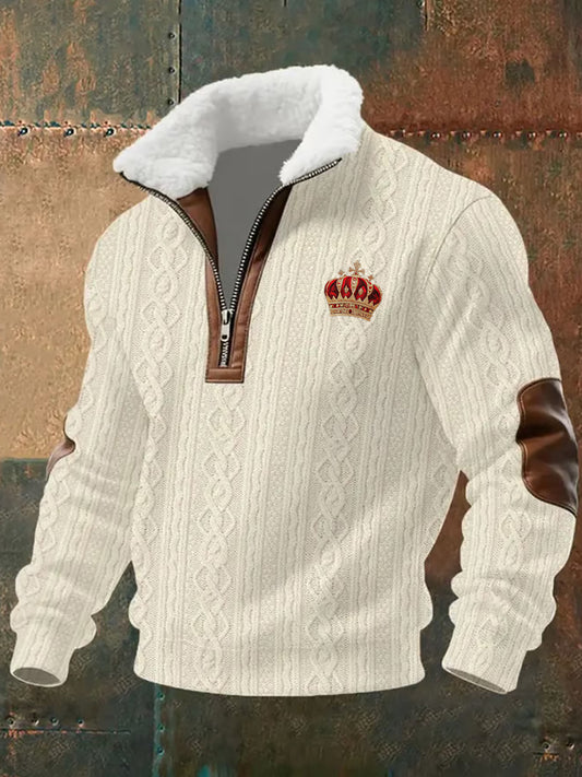 Męska retro biznesowa, na co dzień, pogrubiona bluza