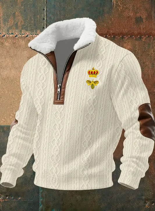 Męska retro biznesowa, na co dzień, pogrubiona bluza