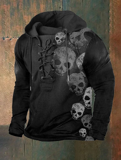 Męskie Retro Art Print Casual Top