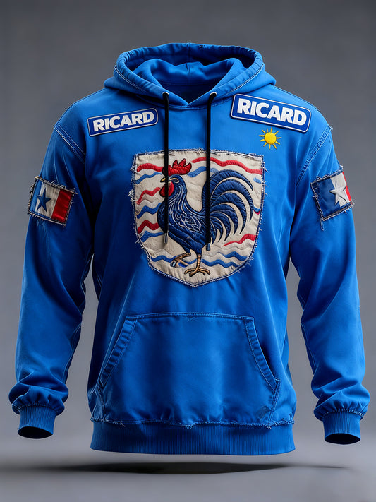 Męska francuska flaga Ricard Casual Bluza z kapturem