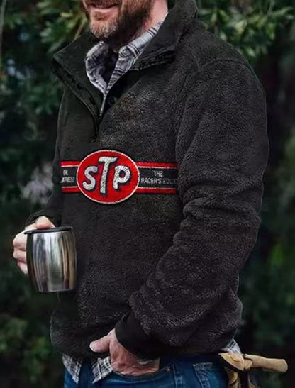 Męskie Retro Art Print Casual Top