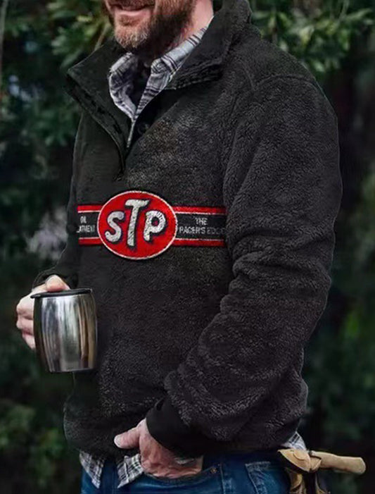 Męskie Retro Art Print Casual Top