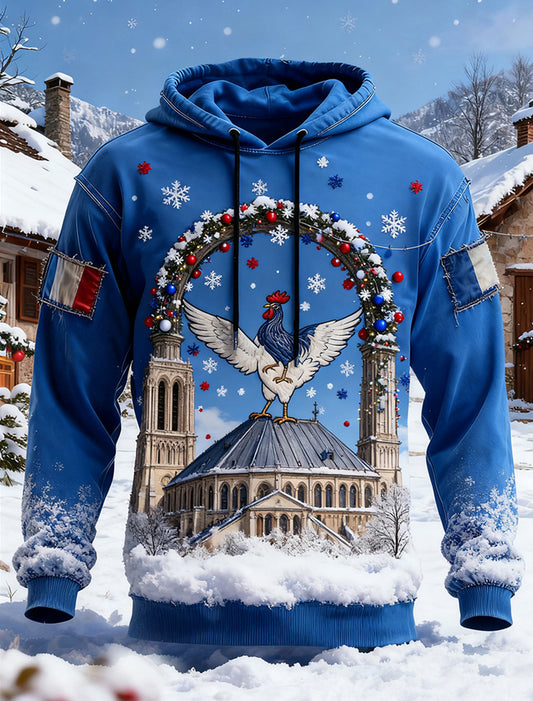 Męska francuska flaga Ricard Casual Bluza z kapturem