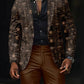 Męskie Retro Art Print Casual Blazer