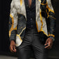 Męskie Retro Art Print Casual Blazer