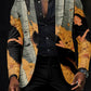 Męskie Retro Art Print Casual Blazer
