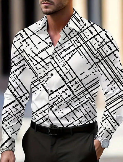 Męska koszula w stylu retro z nadrukiem artystycznym