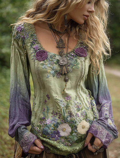 Damski retro czeski top na co dzień