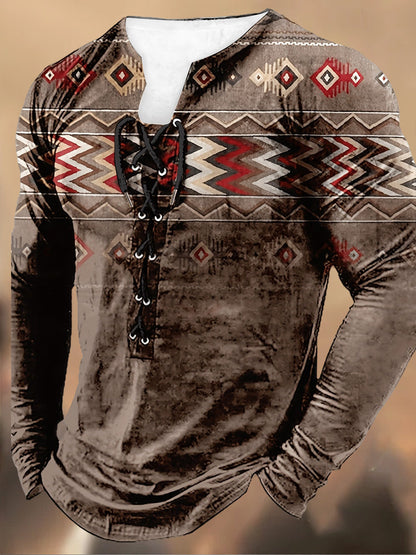 Męska koszulka z kapturem z długim rękawem w stylu retro