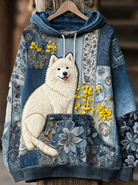 Unisex Animal Art Print Casual Vintage Bluza z kapturem