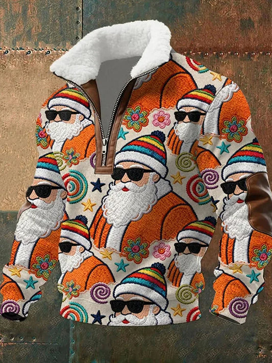 Męska bluza w stylu vintage Christmas Art Casual