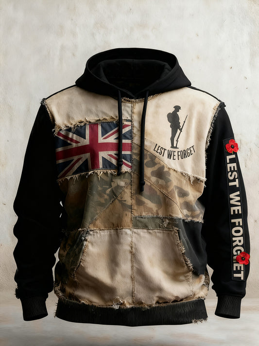Męski Dzień Pamięci „ Zapomnij o mnie nie ”Poppy Hoodie